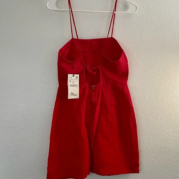 ZARA LINEN AND COTTON BLEND MINI DRESS - Picture 7 of 10